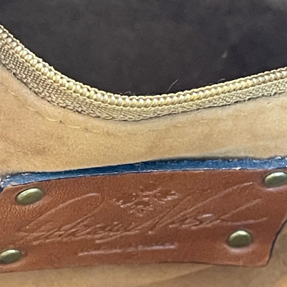 PATRICIA NASH Tan and Brown FLOWER Leather Bag WITH DUST BAG SOME SMALL MARKS - Picture 4 of 13